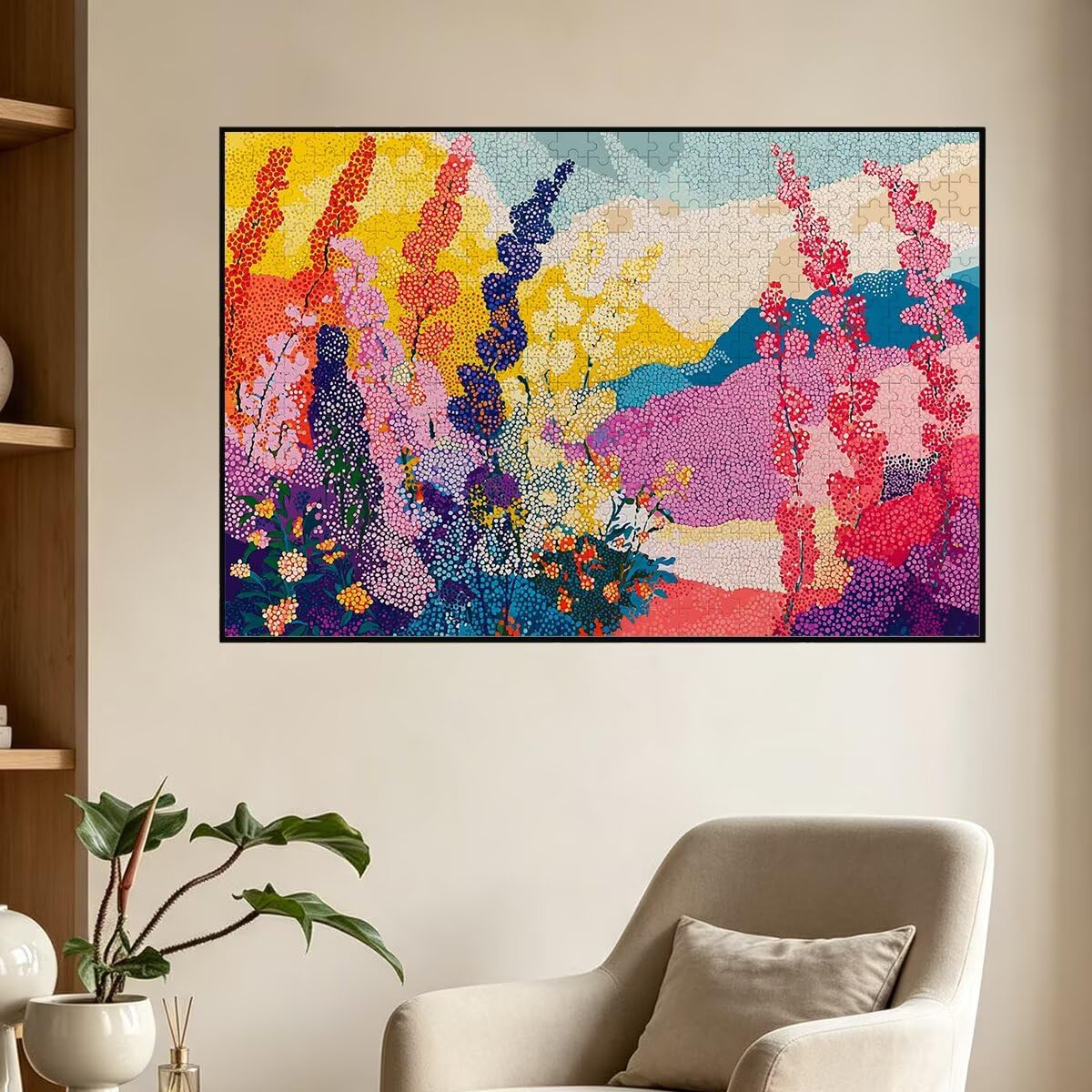 Puzzle 1500 elementów kolorowe, abstrakcyjne drewniane puzzle dla dorosłych