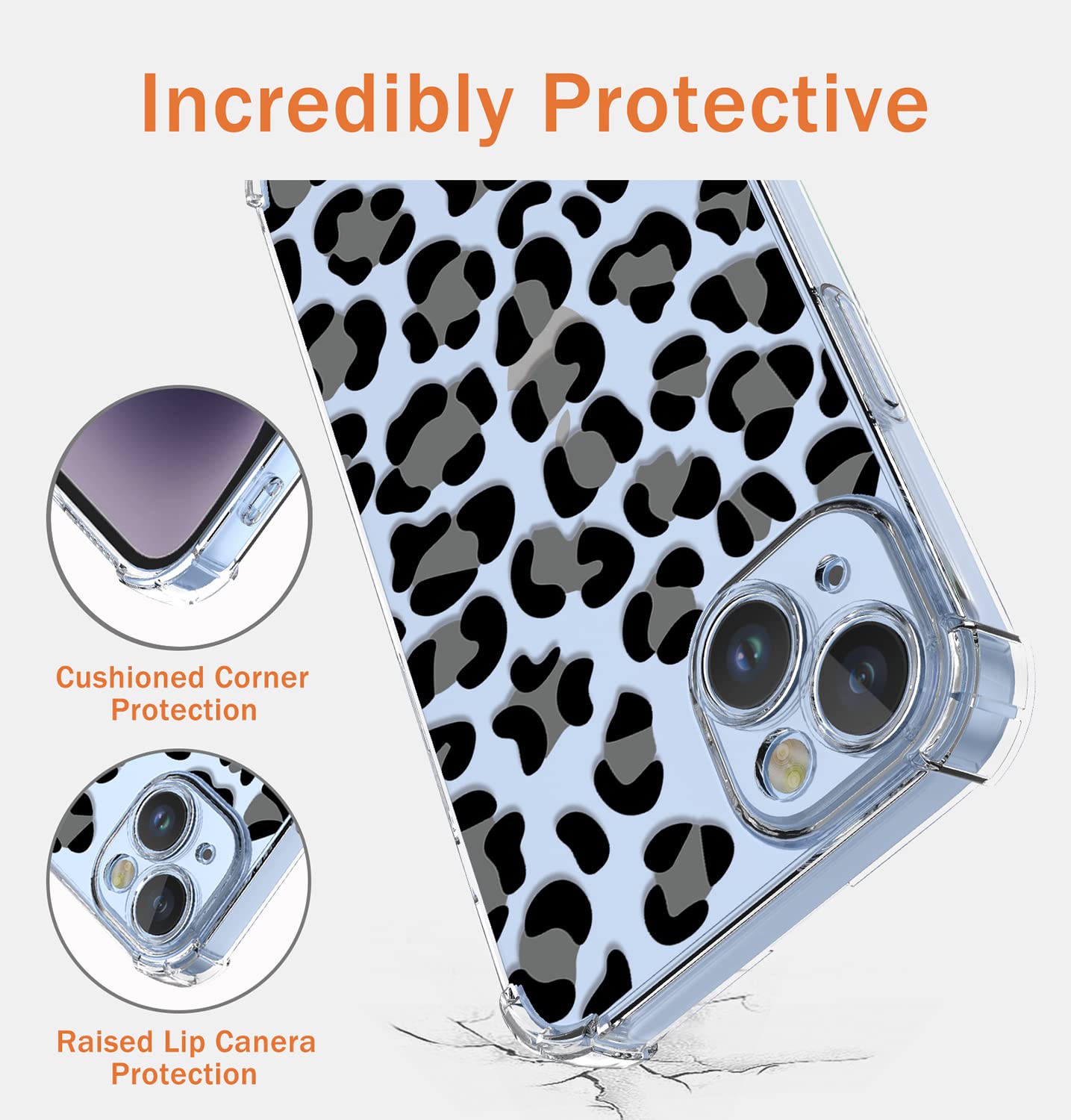 ESONG Coque Motif Léopard Cœur Pour Honor 400 Lite, Etui