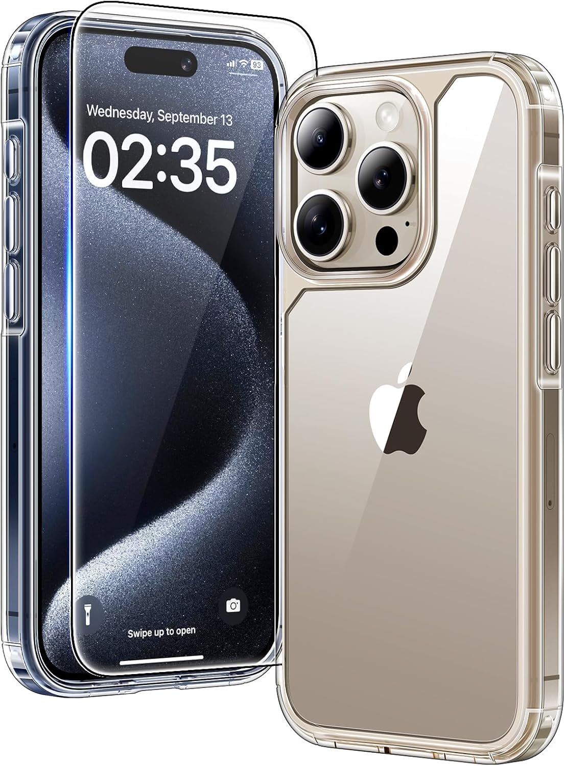 TAURI für iPhone 15 Pro Max Hülle 6,7" mit Panzer Schutz Glas Folie, Kompatibel mit MagSafe, Schutz nach Militärstandard, [Anti-Vergilbung] Stoßfest Magnetisch Handyhülle - Matt Schwarz