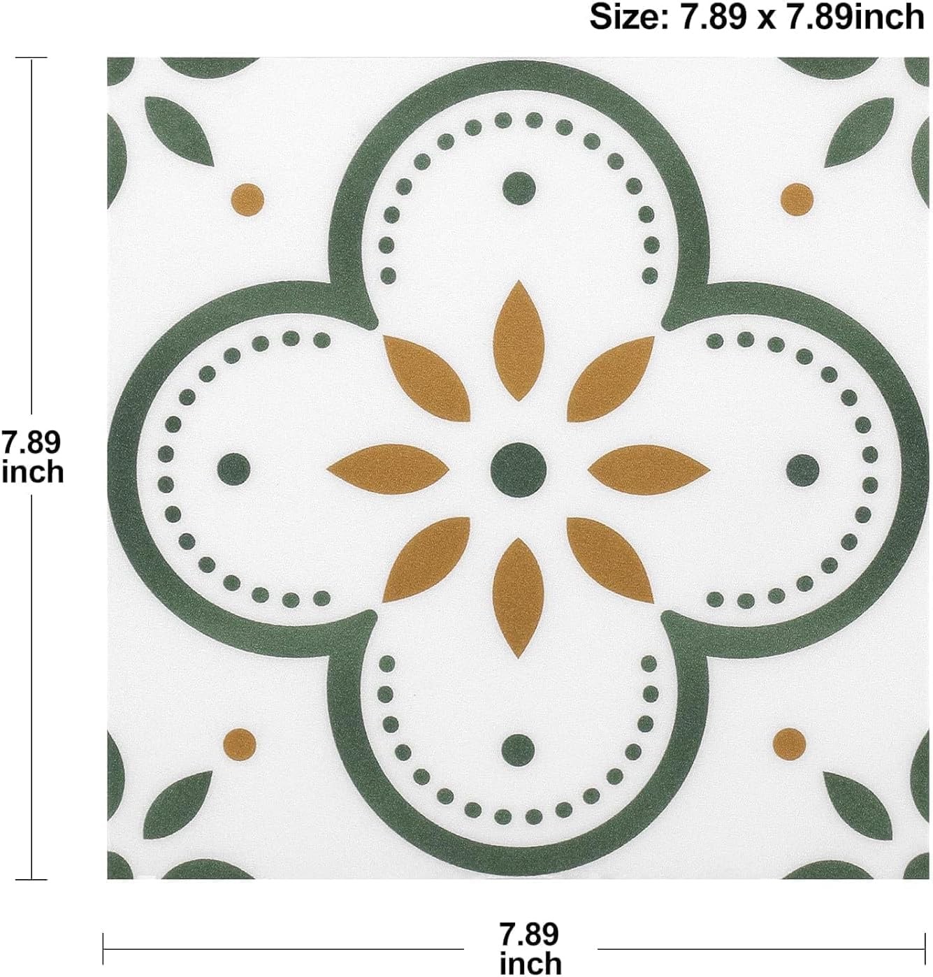 Peel & Stick azulejos de piso Piso de vinilo autoadhesivo para cocina Baño Lavandería Casa de mascotas Chimenea 20 hojas 8 "x8" pegatinas de piso extraíbles Decoración del hogar (Flores verdes)