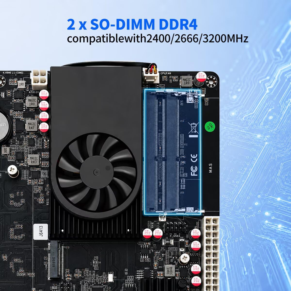 NAS Motherboard J6413 Processor Low Power, UHD Graphics, Firewall Mini-ITX NAS Board, 3 x 2.5GbE LAN, Dual M.2 2280 NVMe Slot, USB3.0, Barebone NO RAM NO SSD, Console