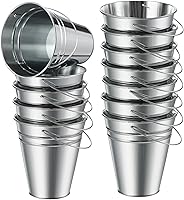 Vista 14 de Sadnyy 12 paquetes de cubos de metal con asa, cubo galvanizado de 4.5 x 5 pulgadas, cesta para suministros de fiesta, manualidades para Navidad