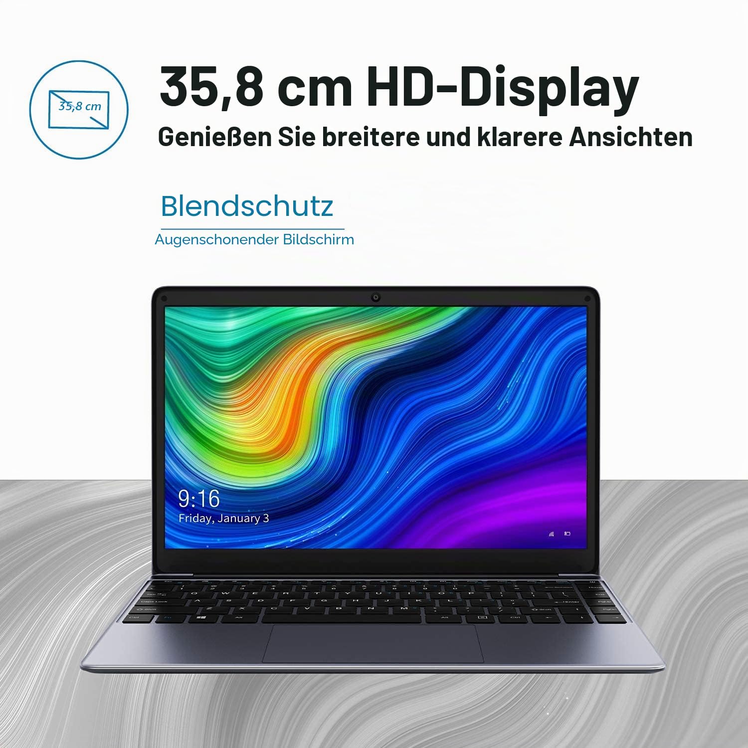 CHUWI Laptop HeroBook Pro,14.1 Full HD IPS-Display, 4K Video