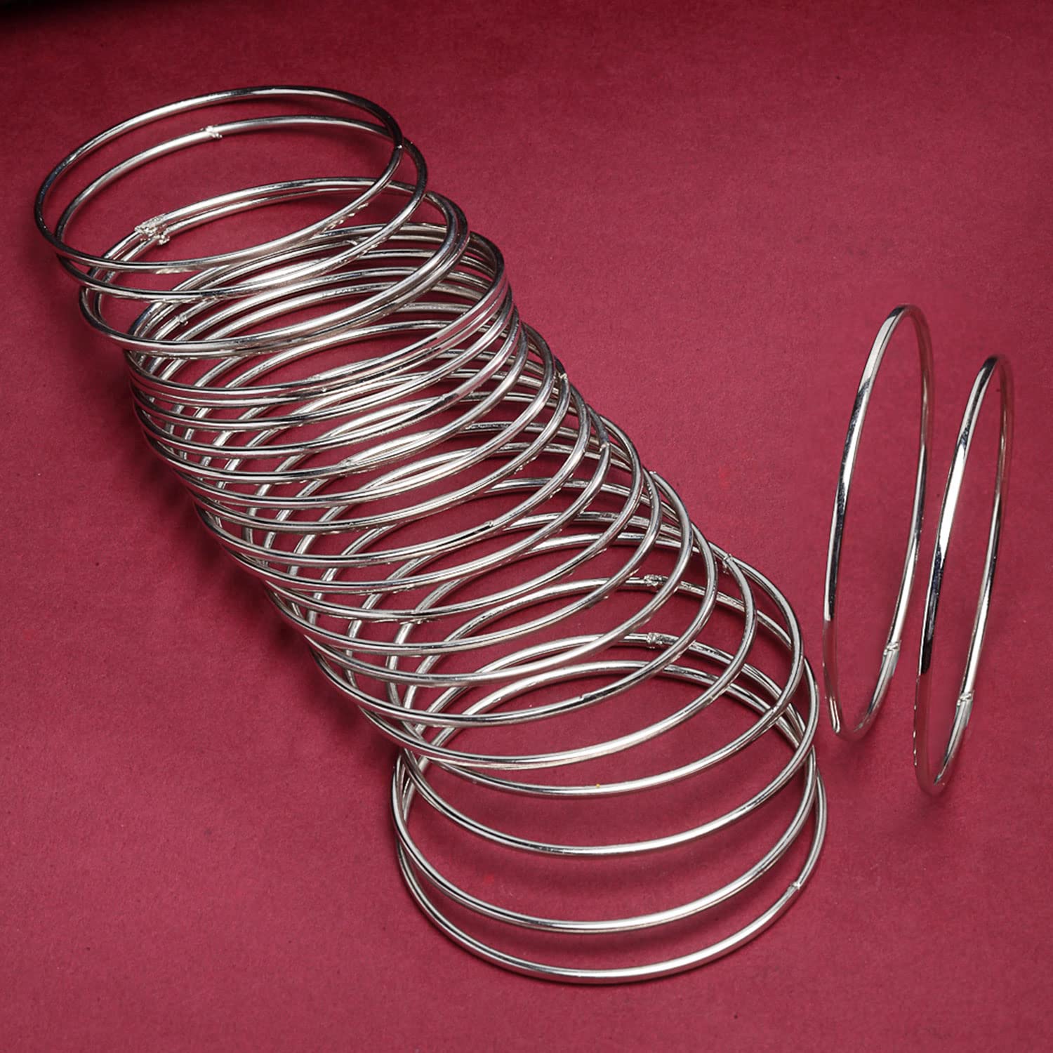 Set of 24 Traditional Metallic Oxidised Plated Plain Bangles