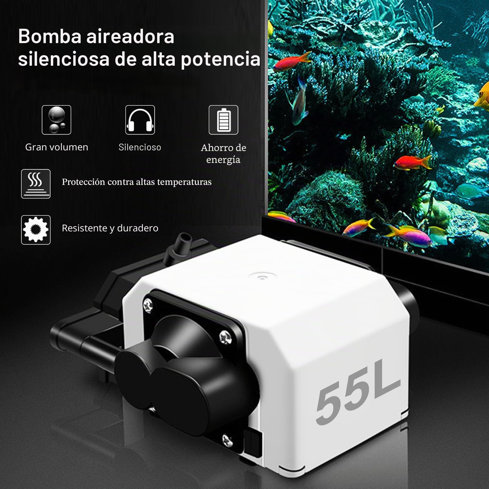 Air Assist, Bomba de Aire Láser para Cortadoras y Grabadoras Láser Flujo de Aire Ajustable 55L/min 220V 25W para Cortadora Láser Grabado Láser Bajo Nivel de Ruido