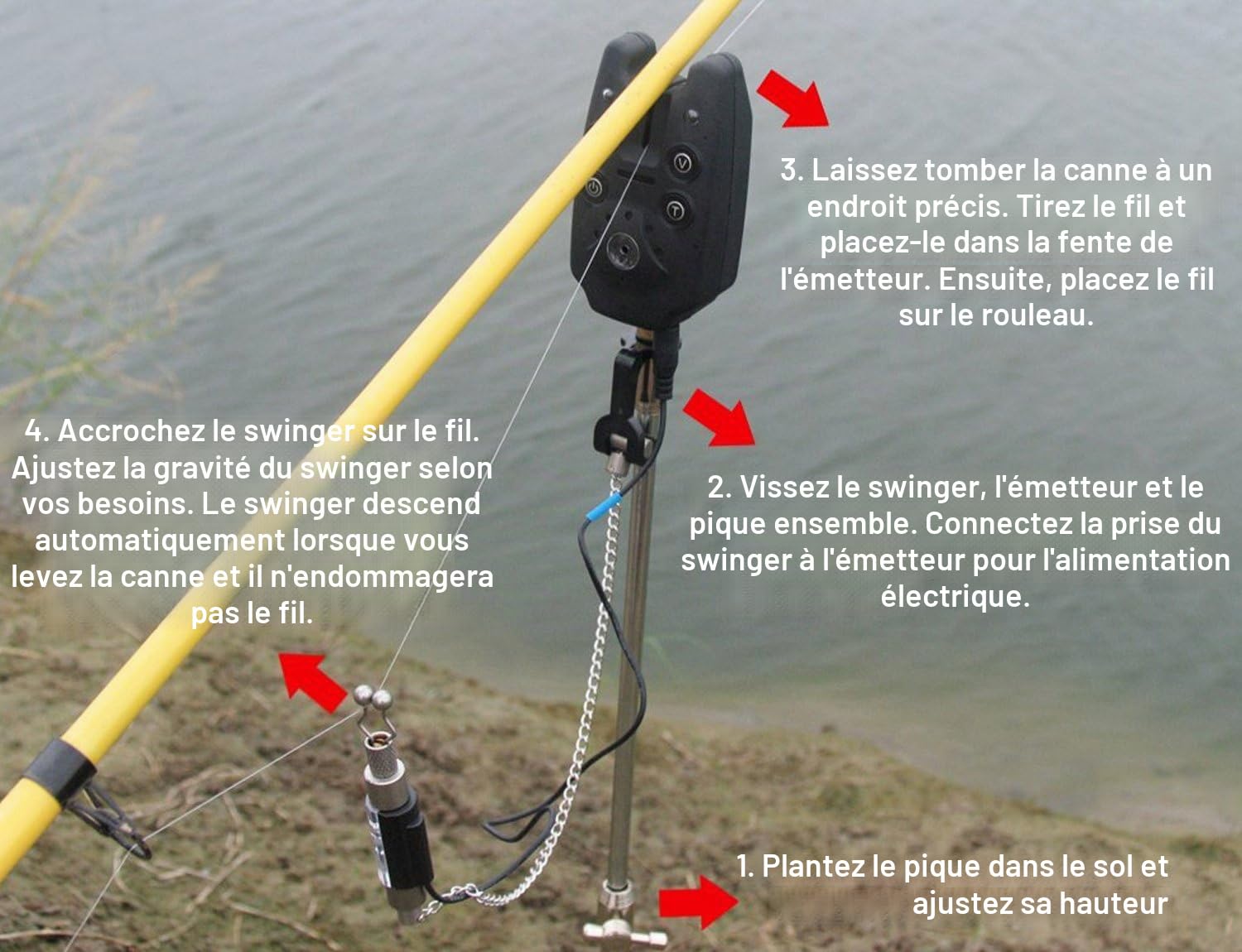 Discoball Bite Alarm Sound-Light avec récepteur Fish Finders Accessoires pour la pêche à la Carpe Outils de pêche en mer