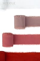 Vista 5 de Crimson Memory - 4 rollos de cinta de gasa con flecos, bordes deshilachados similares a la seda, 2 x 5 yardas para ramos, envoltura, decoración