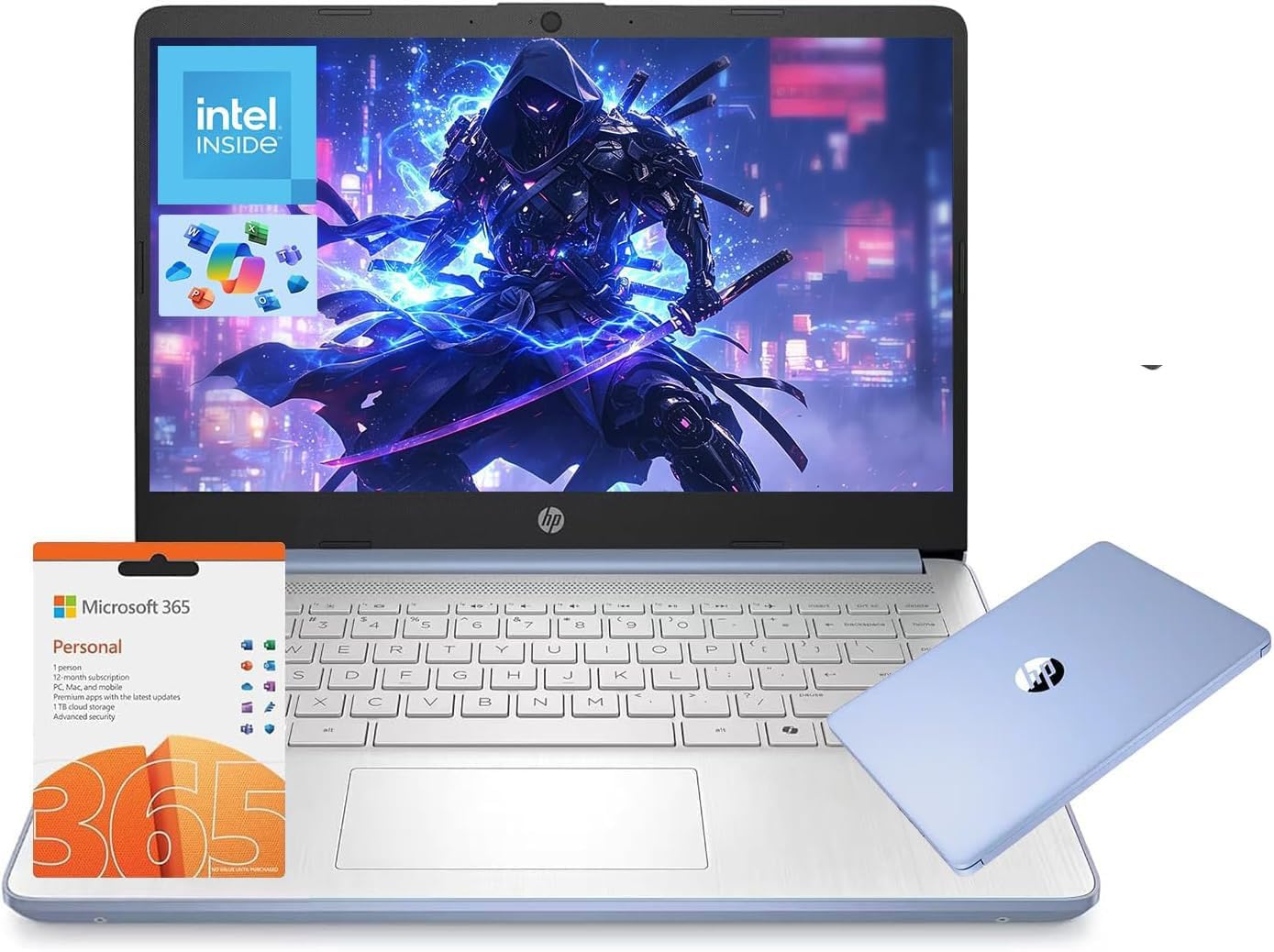 14" Laptop, Intel Processor N150 (Beat i3) 4GB RAM 128GB UFS 1-Year Office 365 Copilot AI Win11 WiFi6 Computer for Creator Business Gaming Student