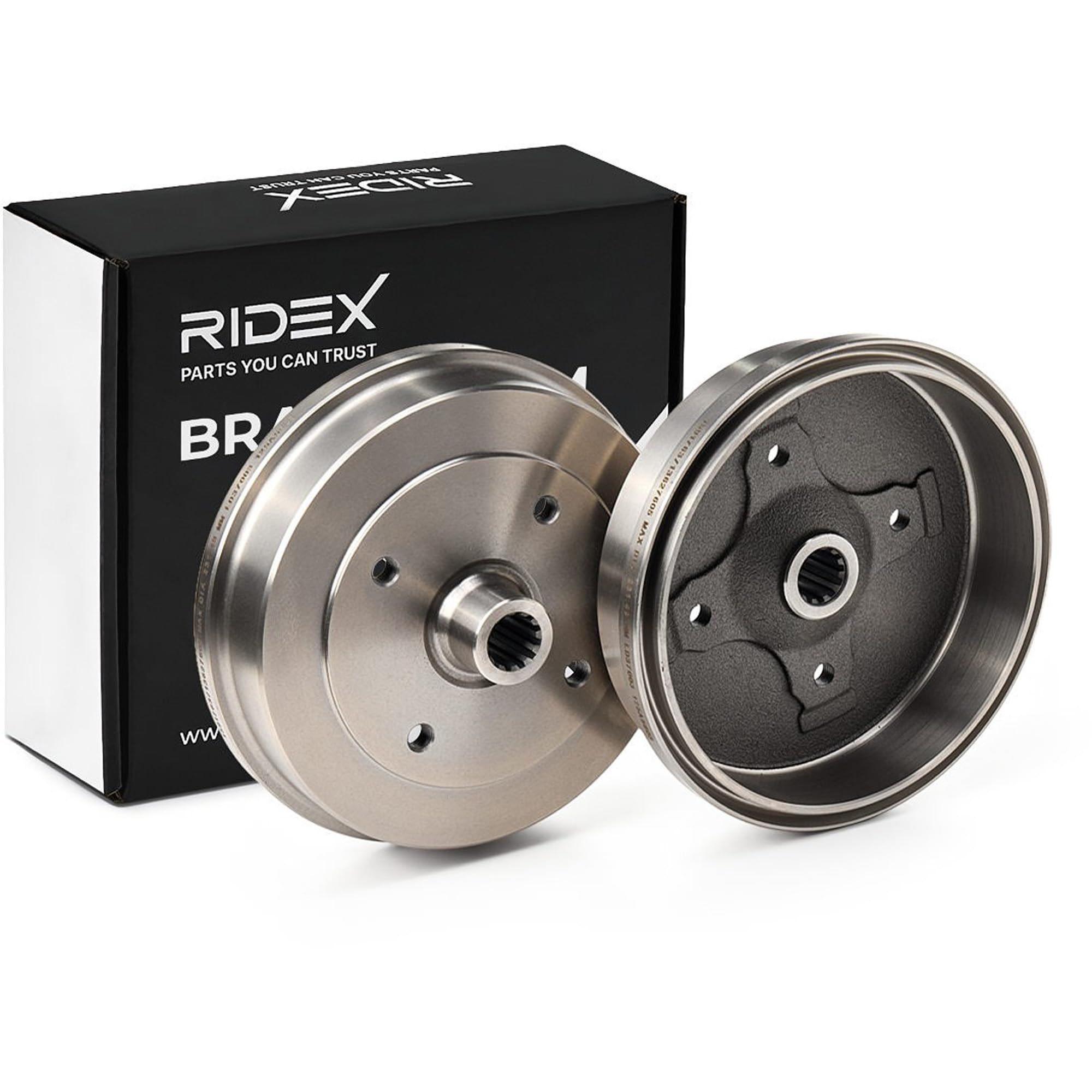 2x RIDEX Bremstrommel 123B0151 hinten für KAEFER für Kaefer Cabrio (15) 94,5mm