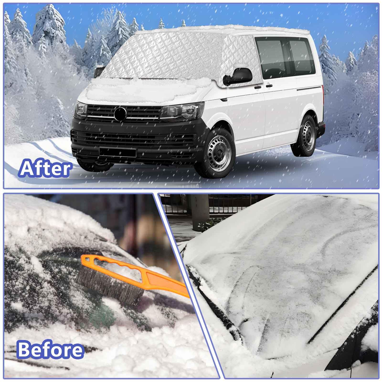 Scheibenabdeckung kompatibel mit VW T6/T6.1 Transporter Multivan California 4-Jahreszeiten Sonnenschutz Frostschutz Hitzeschutz UV Inkl. Tasche