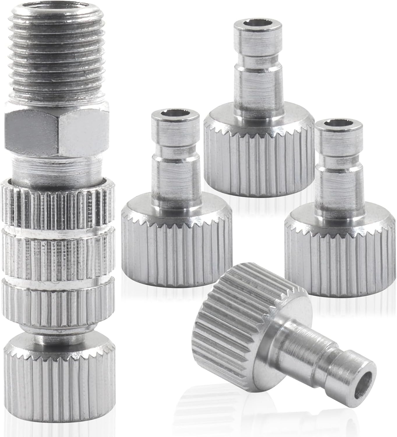 Litoexpe 5 Pcs Quick Release Coupling Adapter Kit, 1/8 Inch Female Connectors and 1/8 Inch Male Adapters, Control Valve Airbrush Accessories for Air Compressor Airbrush Hose