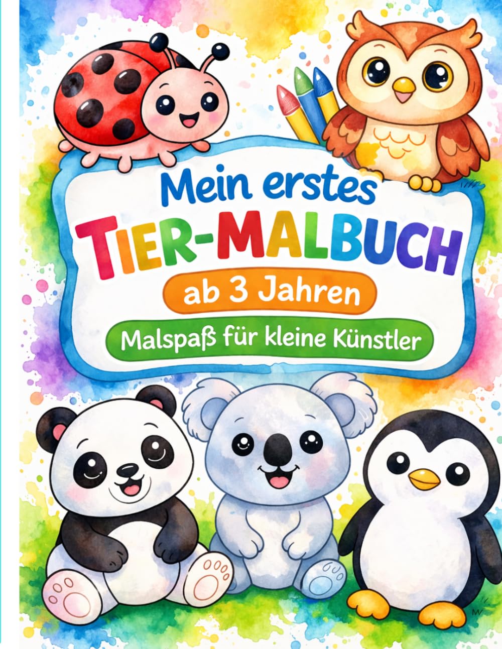 Mein erstes Tier-Malbuch ab 3 Jahren: Einfache Tiere mit dicken Linien – Spaß beim Ausmalen für Kleinkinder