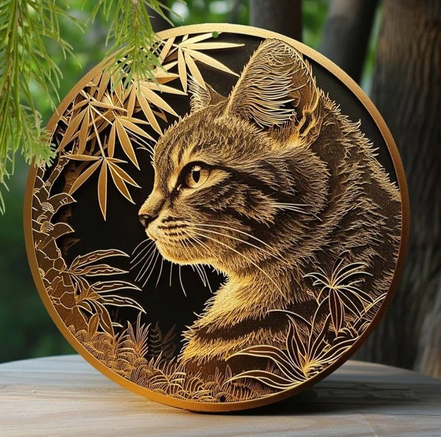 Amazon.co.jp: 猫の壁飾り メタルウォールアート キジ猫B 猫の雑貨