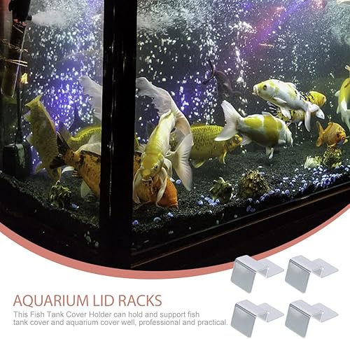 Miniatura 4 de MERRYHAPY 4 unids marco de soporte tanque de peces sin borde 75 galones tanque de peces acuario cubierta soporte de cristal de pescado soporte