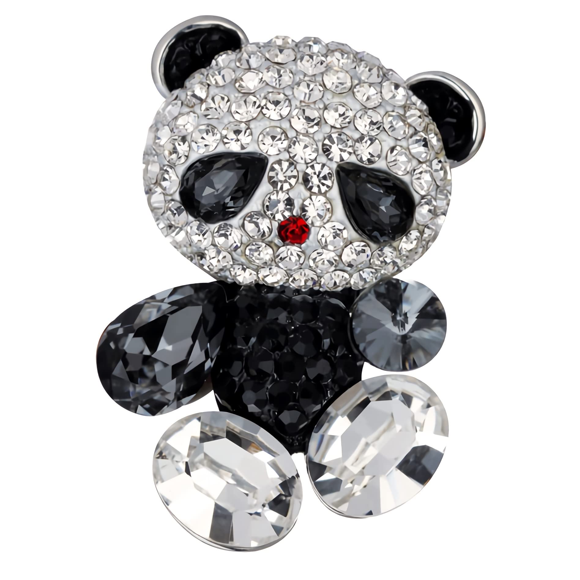 Spilla for matrimonio Simpatico orsetto panda Spilla piccola, Spilla da donna da 1,4 pollici, Zirconi cubici intarsiati, Abito maglione Cappotto Giacche Decorazione di gioielli