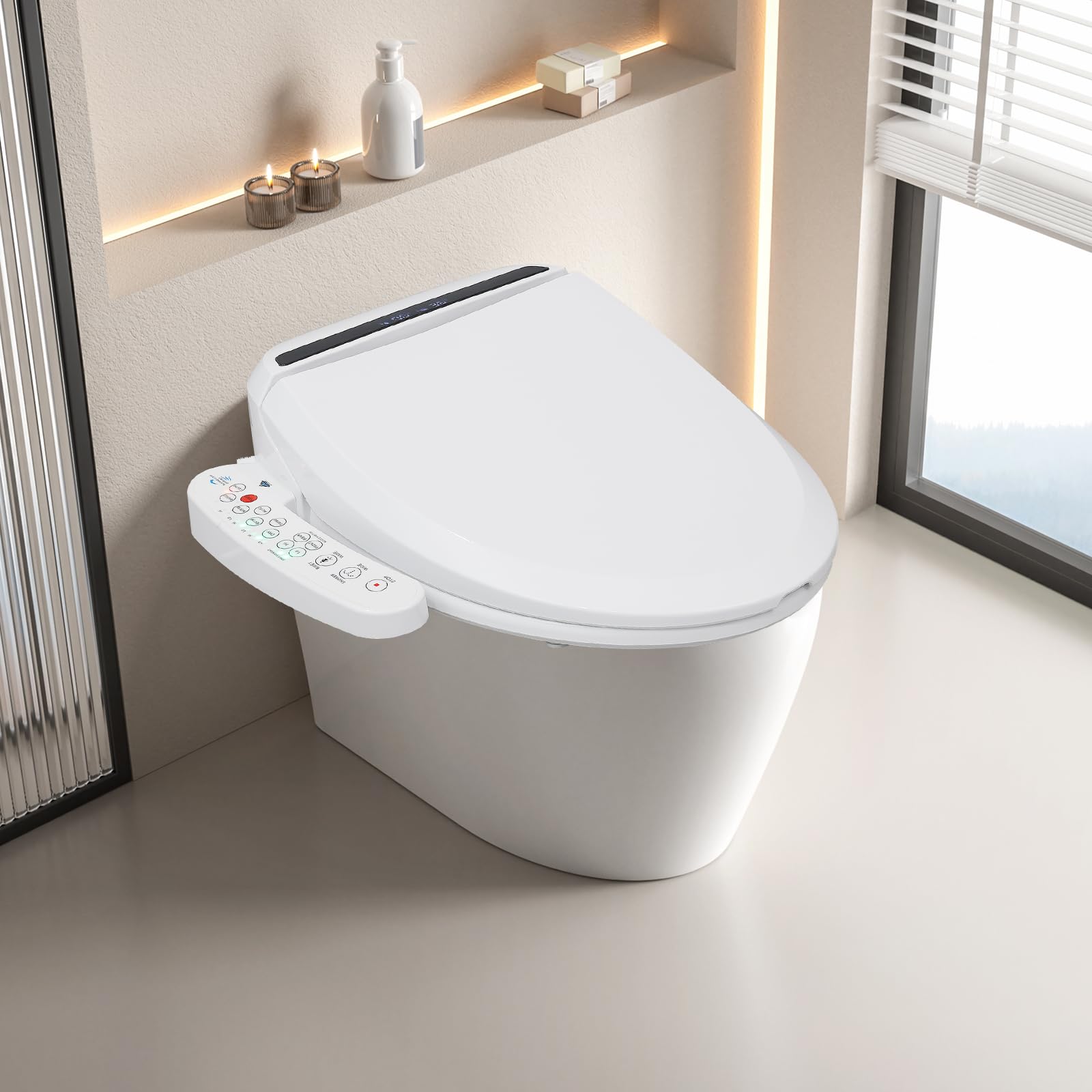 Inteligentna deska sedesowa z dyszą, elektroniczny bidet, regulowane ciśnienie wody, ciepłe suszenie powietrzem, ogrzewanie siedzenia, funkcja mycia, inteligentna toaleta