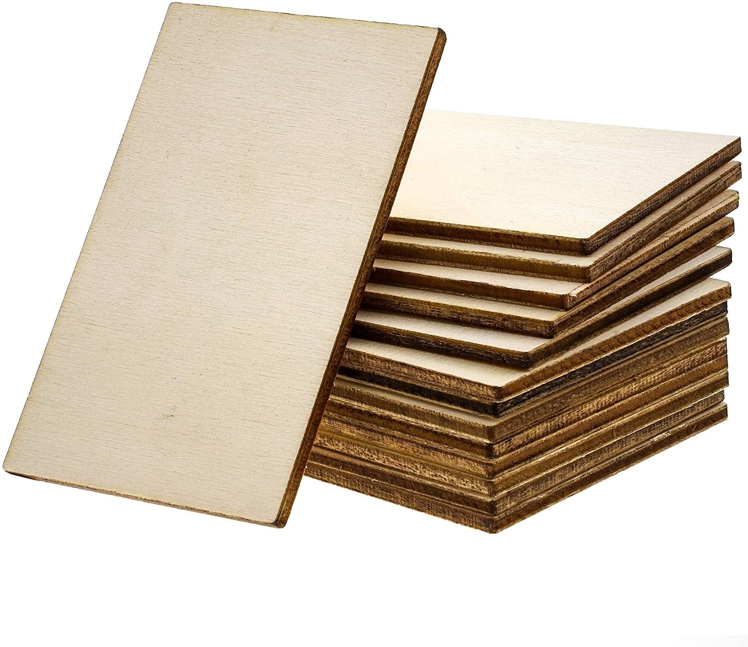 Haoser Unfinished Wood MDF Cutouts Rectangle-Shaped,MDF Boards for Art and Craft Projects, Hanging Decorations 6x3 in Pack of 30, Rectangle Craft-image-23