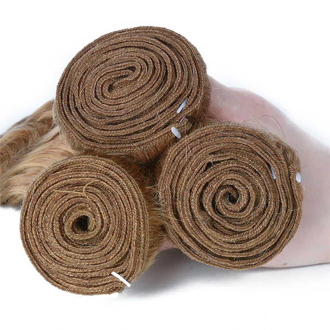 Water Wave Human Hair Bundles Echthaar Tressen Bündel Honey Blonde #27 Color Menschliches Haar Human Hair Extensions Double Weft Weave 50g/Piece 26 28 30 Zoll