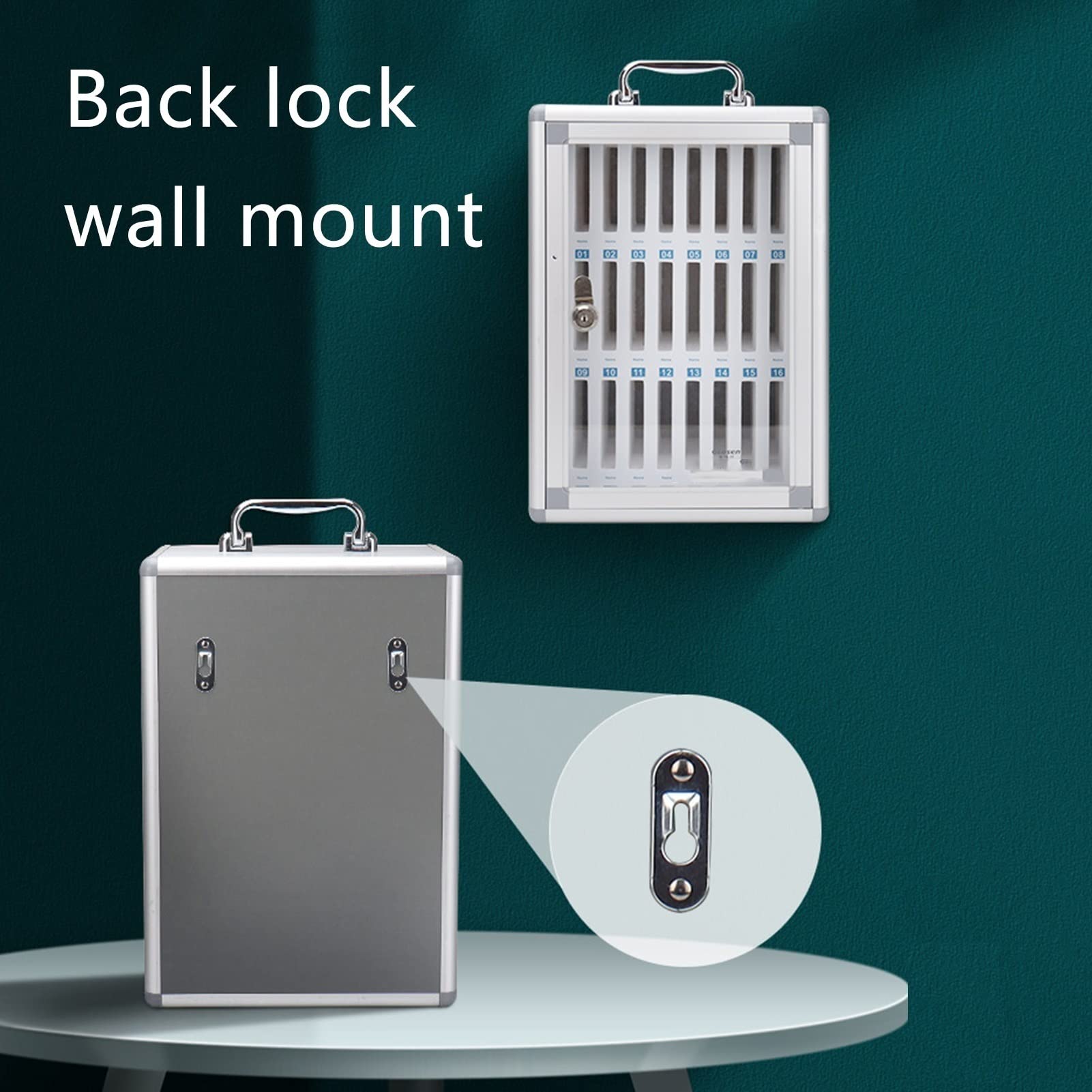 Armadietto di Ricarica per cellulari con 24 Scomparti, Organizer per cellulari Trasparente con Chiusura a Chiave, Scatola Porta cellulari a più Scomparti