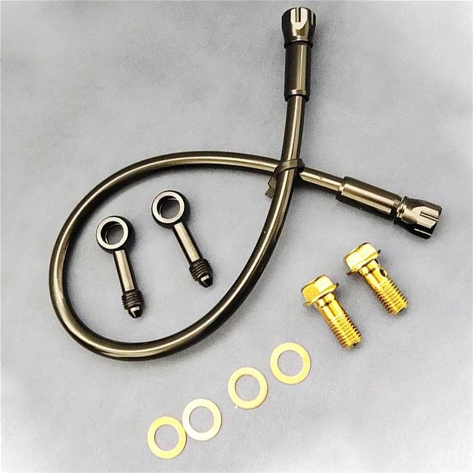 Shqxd One Color Hydraulic Brake Hose An3 M10 Motorcycle 0°-0° Hydraulic Clutch Tube Master Cylinder Brake Hose Line Braided Oil Pipe Accessories(2500Mm)