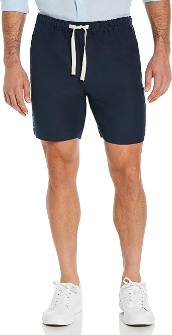 Cubavera Mens Linen-Blend Pull on Drawstring Short