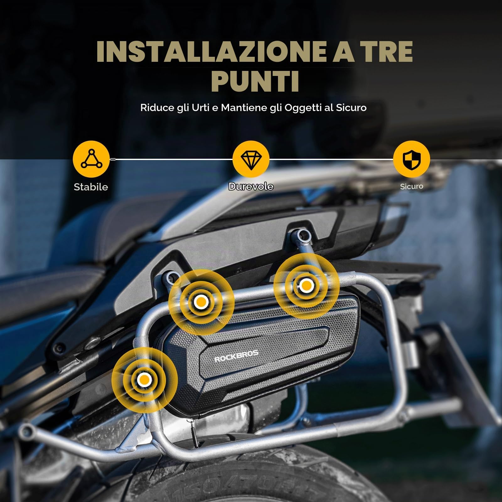 ROCKBROS Borsa da Telaio Moto, Borsa Laterale per Scooter E-bike Bici Elettrica, Impermabile, Grande Capacità 1.5L