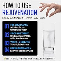 Vista 8 de DRINK HRW Tabletas de agua de hidrógeno molecular de rejuvenecimiento: 12 ppm H2, patentado, fabricado en EE. UU., Suplemento de hidrógeno