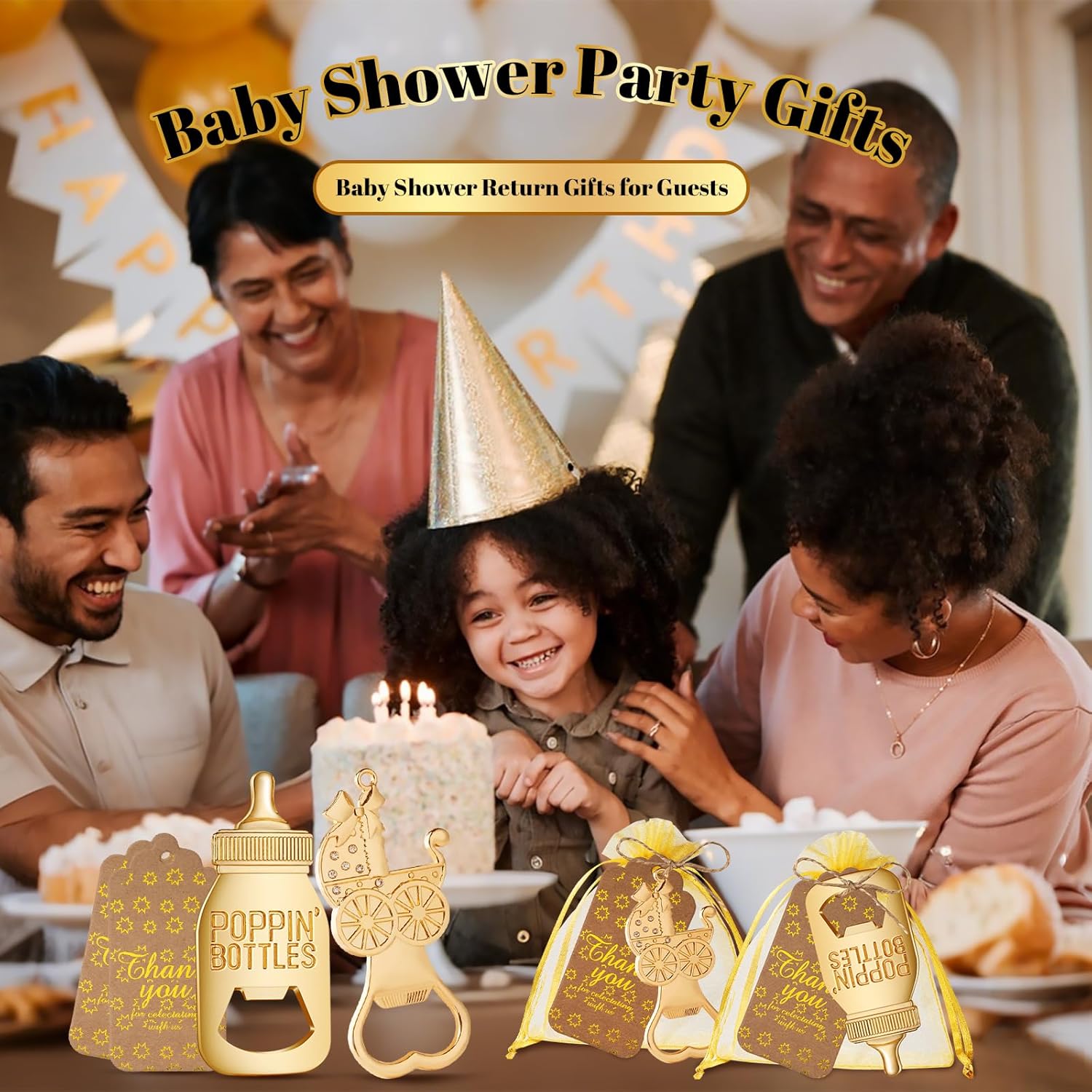 Bottle Openers Baby Shower Return Favors for Guests Cute Bottle Opener Decorations and Souvenirs with Organza Bags Tags for Theme Party Favors (50 boots per pack) - Image 7