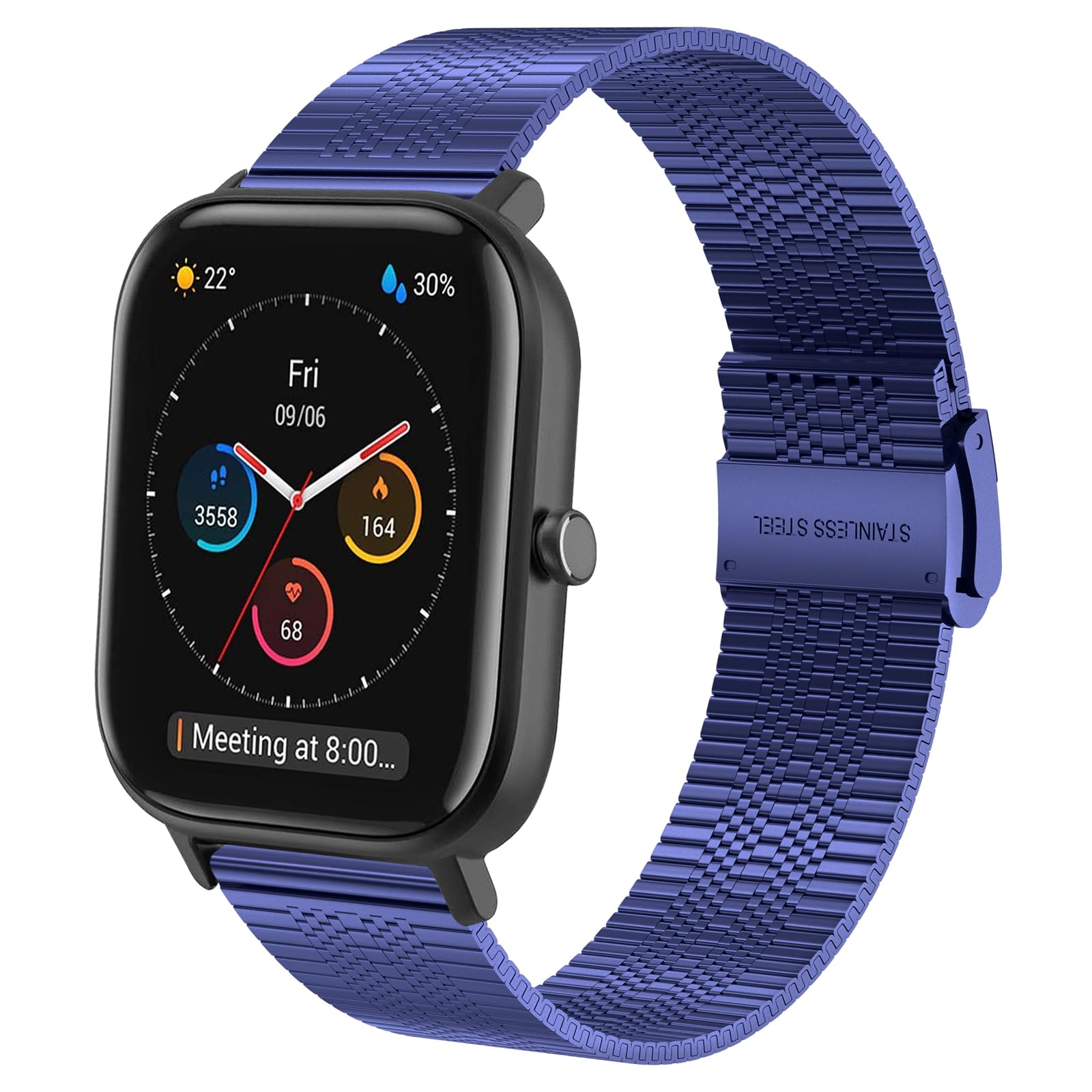Cinturino per Amazfit GTS, 20mm Cinturino in Acciaio Inossidabile in Metallo Cinturino per Amazfit GTS 4, GTS 4 Mini, GTS 2, GTS 2 Mini, GTS 3, Amazfit Bip, Bip 3, Bip3 Pro, Bip U, Bip U Pro, GTR Mini