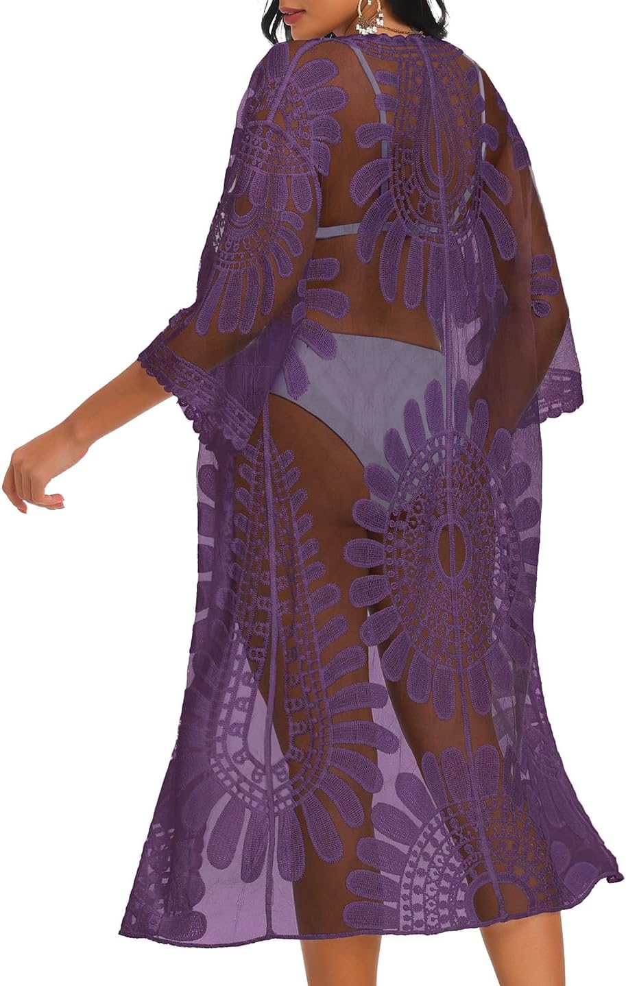 Womens Swimsuit Coverup Lace Bathing Suit Cover Up Beach Kimono Cardigans