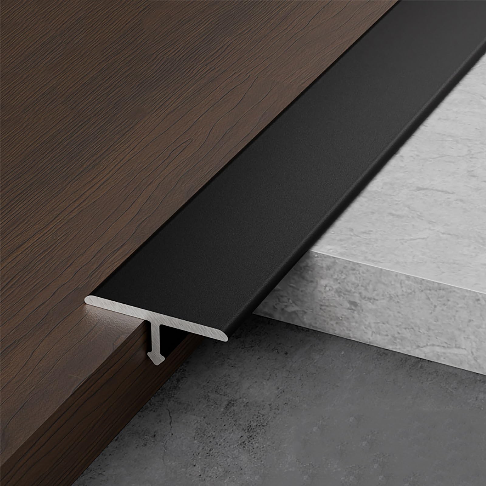 3 tiras divisoras de suelo de aluminio para suelos de madera y azulejos, 3 m, solución duradera y elegante para tratamiento de suelos