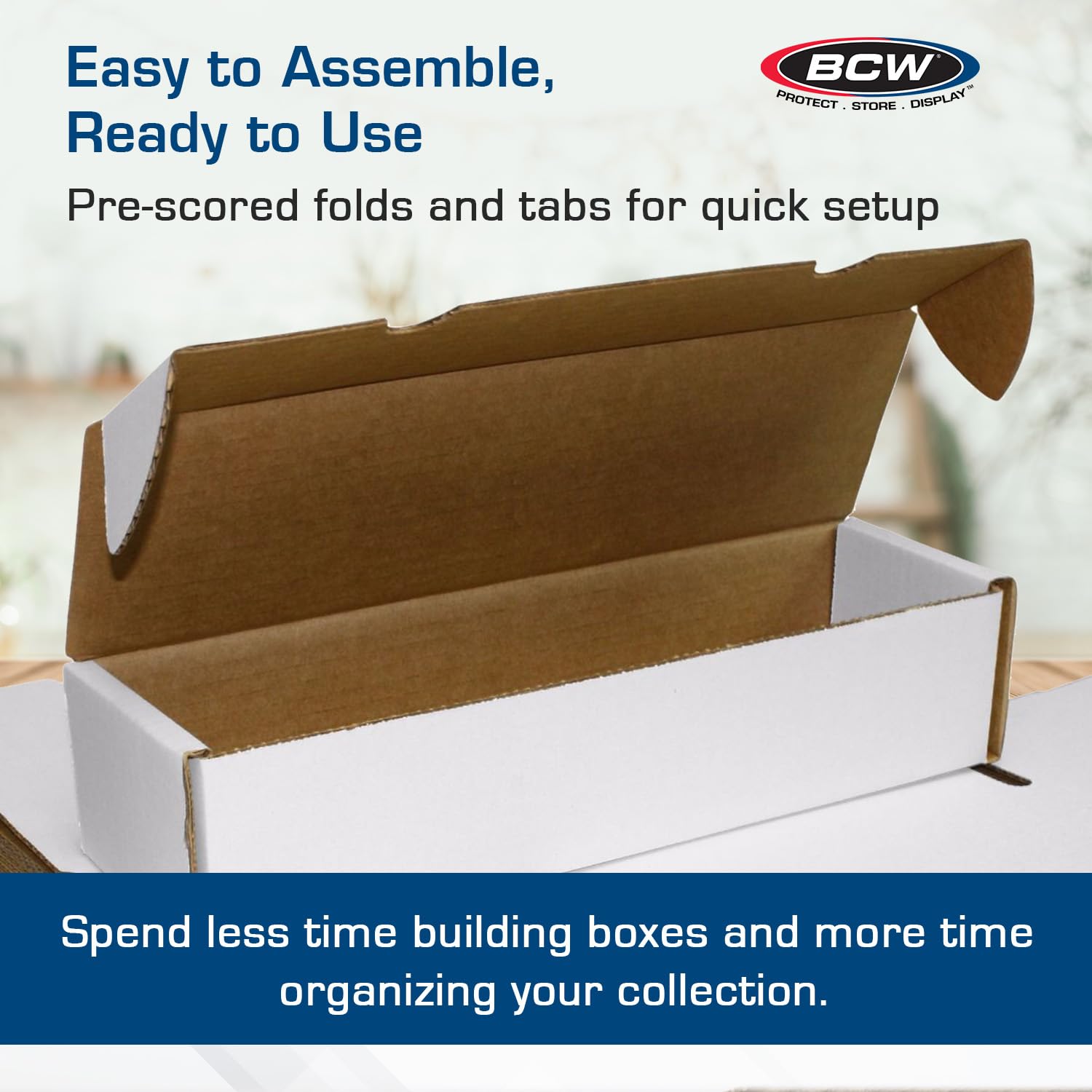 BCW Boîte de rangement pour cartes de jeu à une rangée – 5 carats | Boîte de rangement pour 1000 cartes | Support en carton ondulé | Boîte de rangement pour cartes CCG en vrac