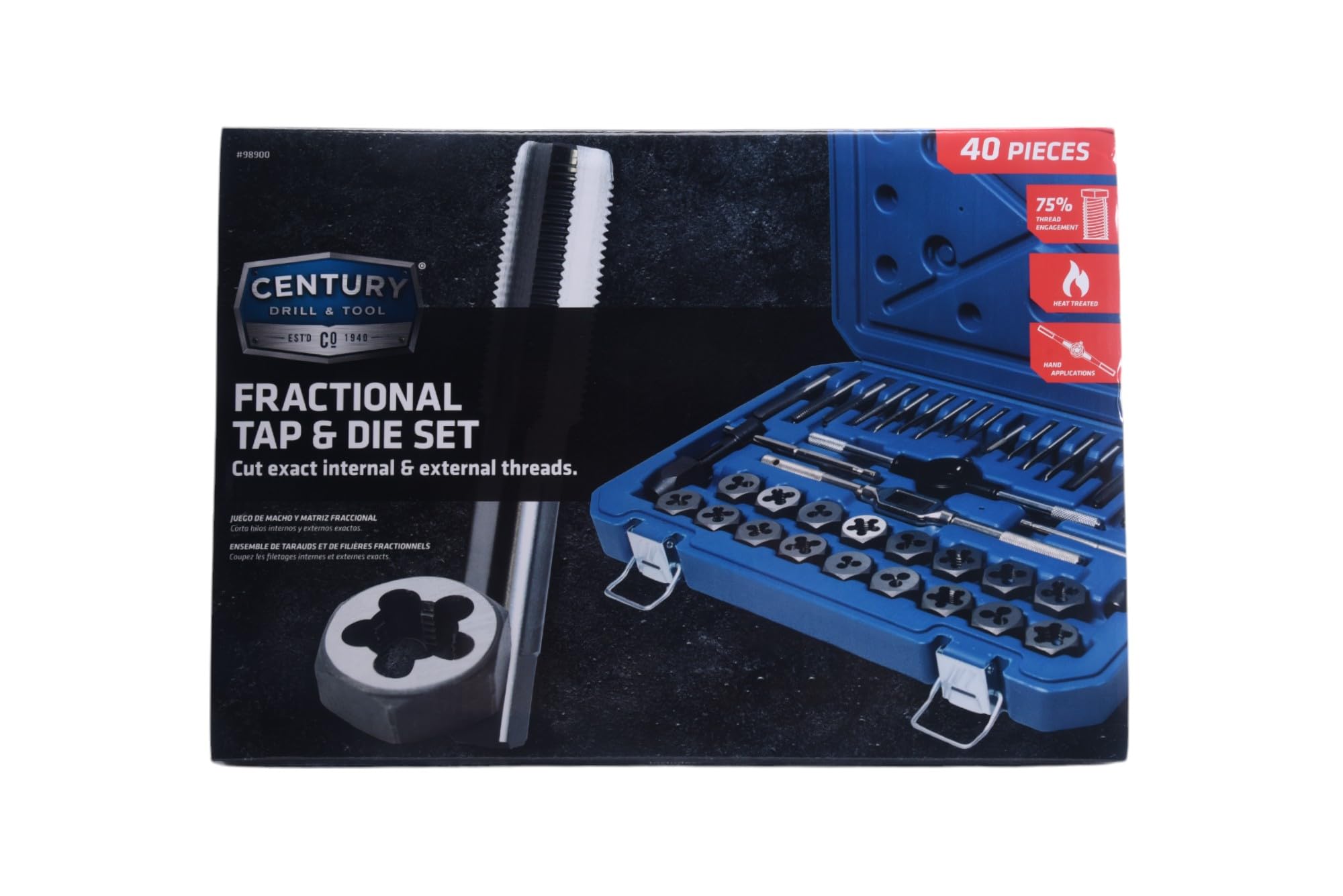 Century Drill & Tool 98900 Set di maschi e matrici metriche, 40 pezzi, acciaio