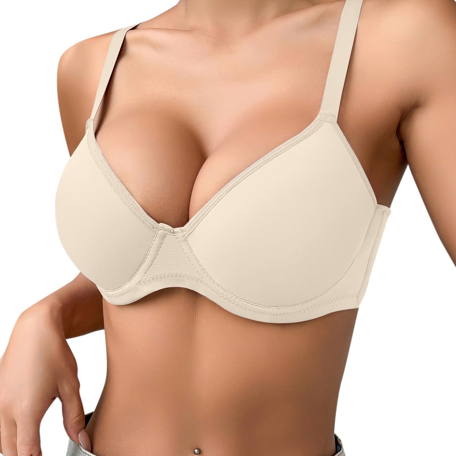 Sujetador push up con aros amarillo copa 36D bustier elastico suave de mujer 8