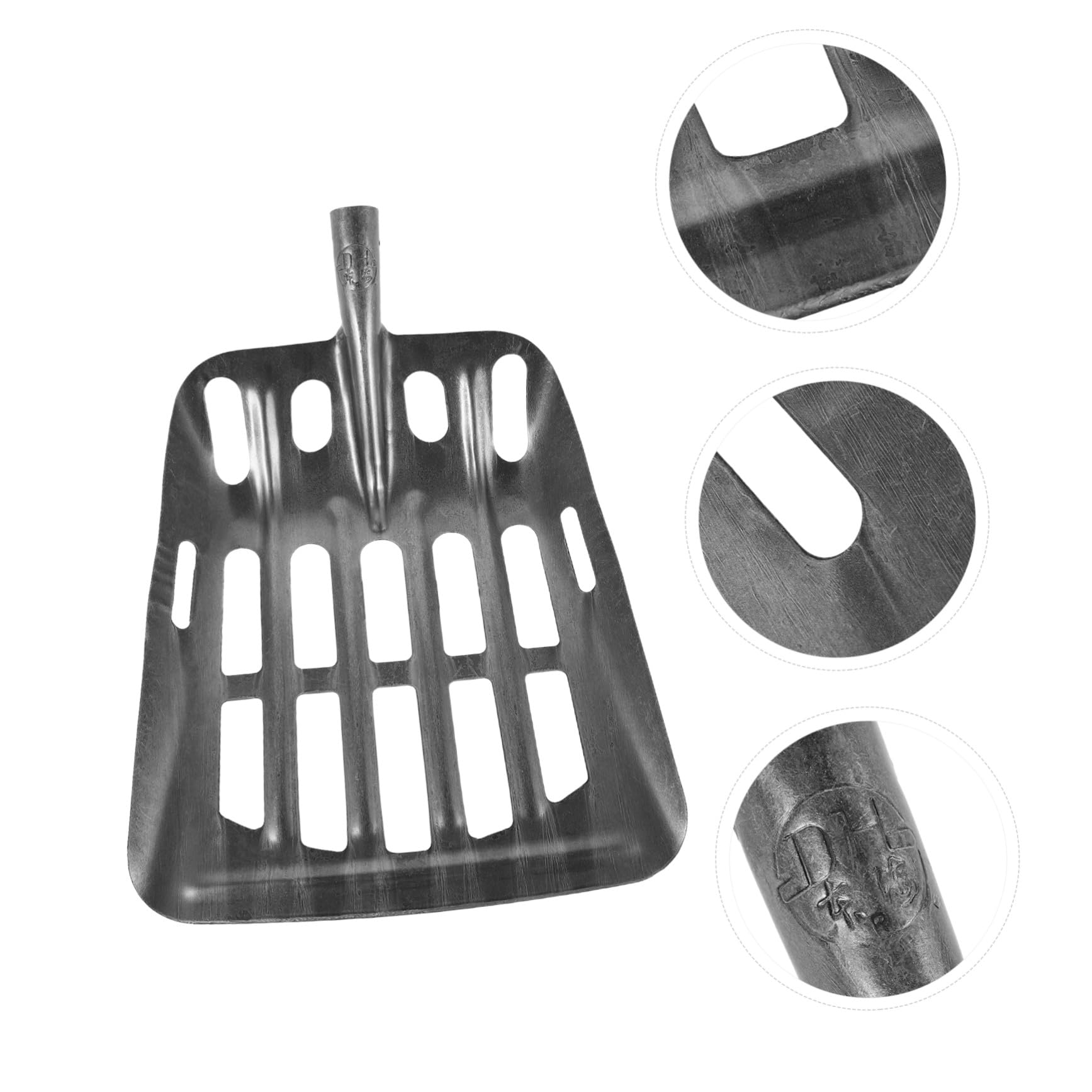 Pala de Hierro Plata con Diseño de Cedazo y Estructura Reforzada | Malla Hueca con Separación de 2, 6cm, Resistente al Desgaste, para Secado de Grano y Hogar