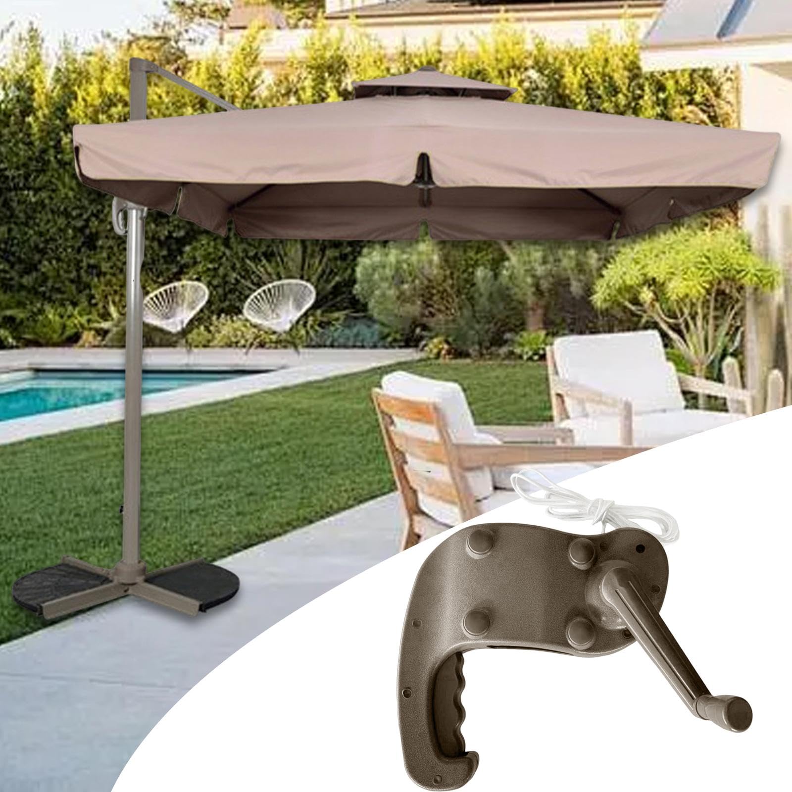 Baoblaze Patio Regenschirm Kurbelgriffhalter Halterung Hochleistungshochleistung Parasol Ersetzen