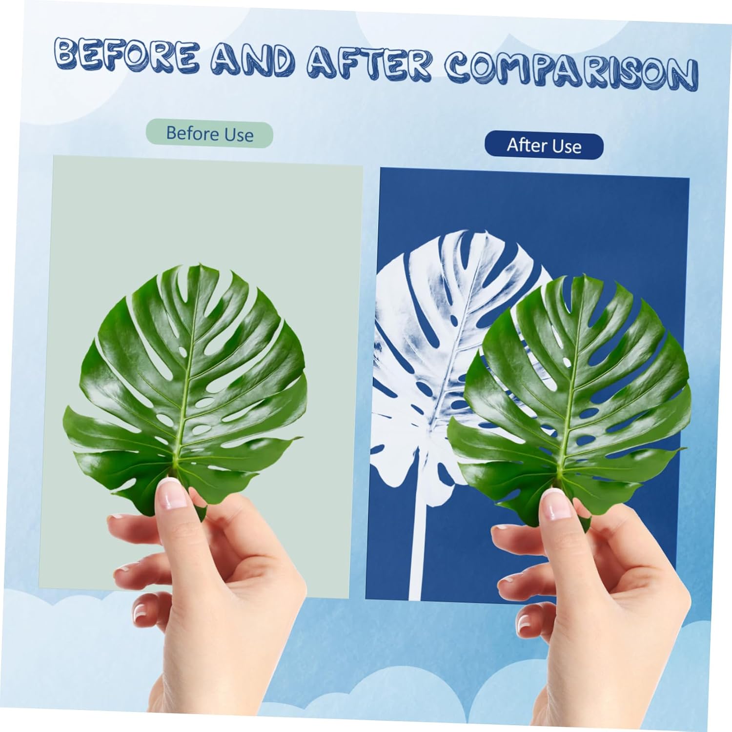 Cyanotype Paper Kit Uv Printing Paper for Art Sun Capture Kit White Art Sheets
