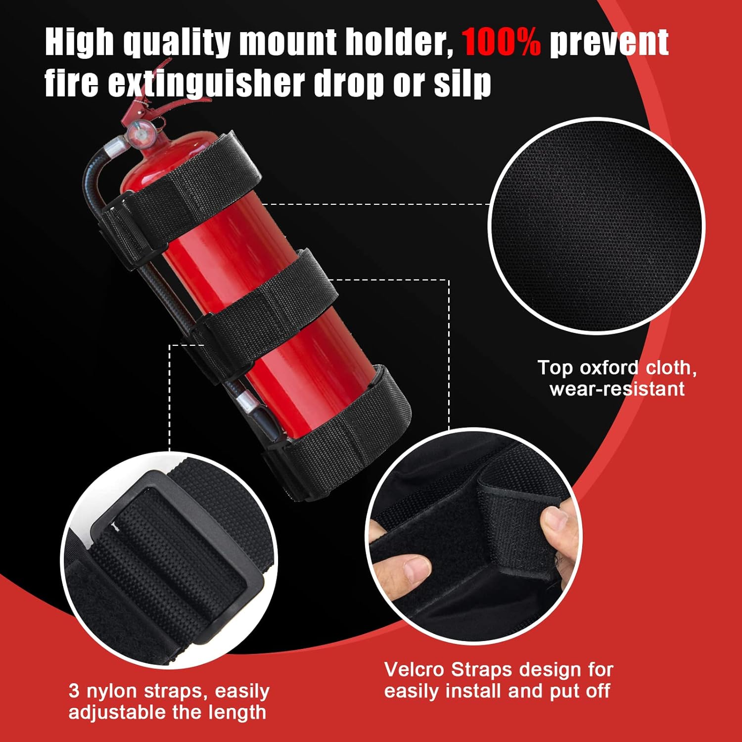 Luxiv Fire Extinguisher Mount Holder for Jeep, 3rd Party Accessory for Jeep Wrangler Fire Extinguisher Holder Roll Bar Strap for Jeep Wrangler CJ, YJ, TJ, LJ, JK, JKU, JL, JLU