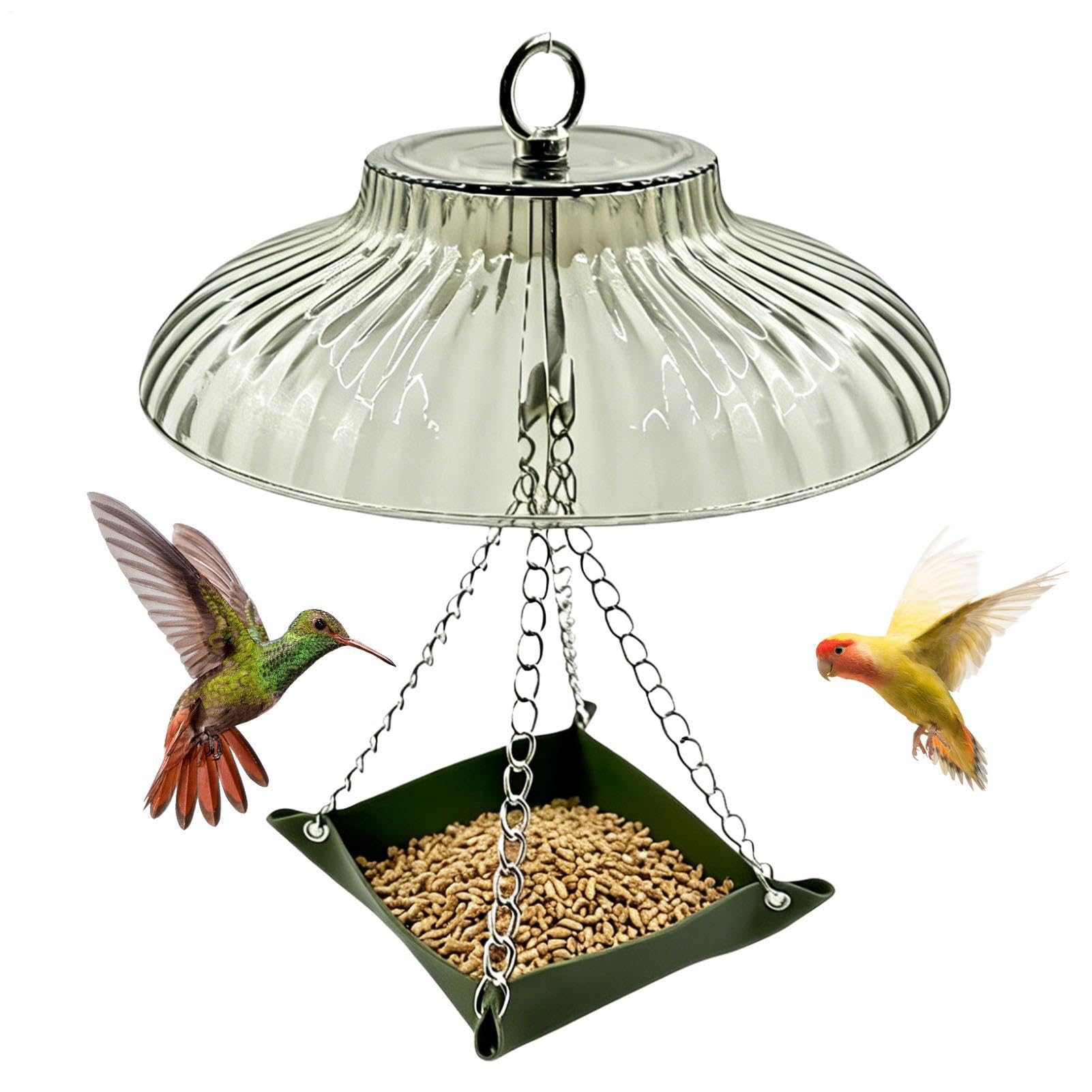 Mangeoire à oiseaux suspendue cage en métal pour observer la nature depuis votre terrasse