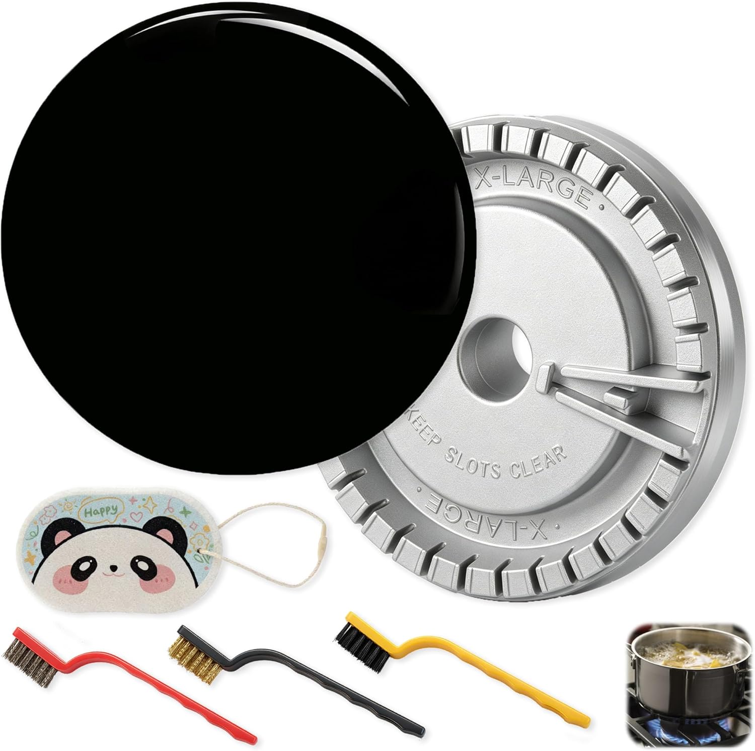 Upgraded Extra Large Surface Burner Cap & Burner Base Set Compatible with GE and Haier Gas Range/Cooktop,Replaces WB28K10222 WB16X24722 AP5986249 PS11726674 - Reliable and Precise Replacement Parts