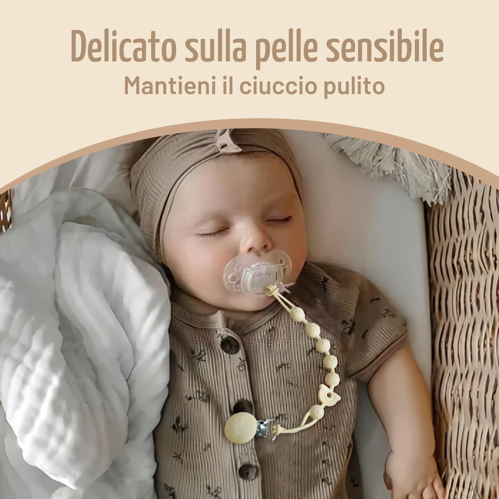 Fermaglio per ciuccio in silicone per ragazza, confezione da 3, con catenella per ciuccio, morbido e flessibile, mantiene il ciuccio del bambino pulito e sicuro