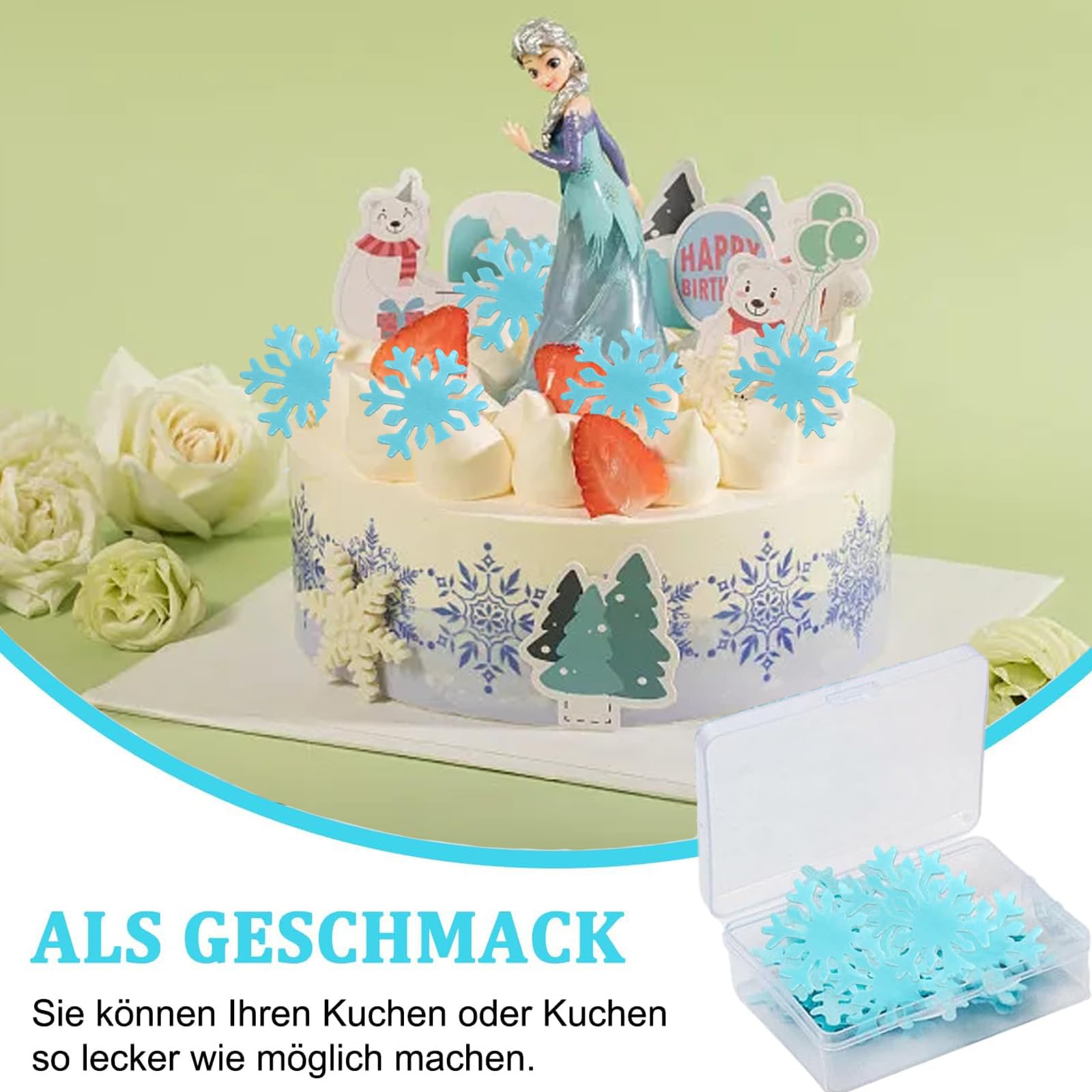 FunCakes Fondant Decoratie IJskristal Wit set/12
