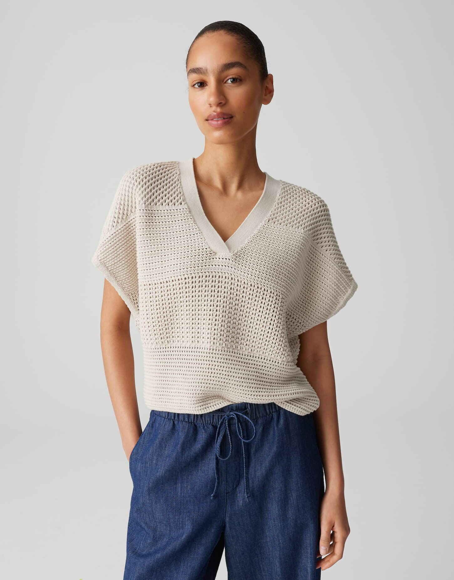 OPUS Damen Pullover | PEKINA Loose Strickshirt aus nachhaltiger Baumwolle