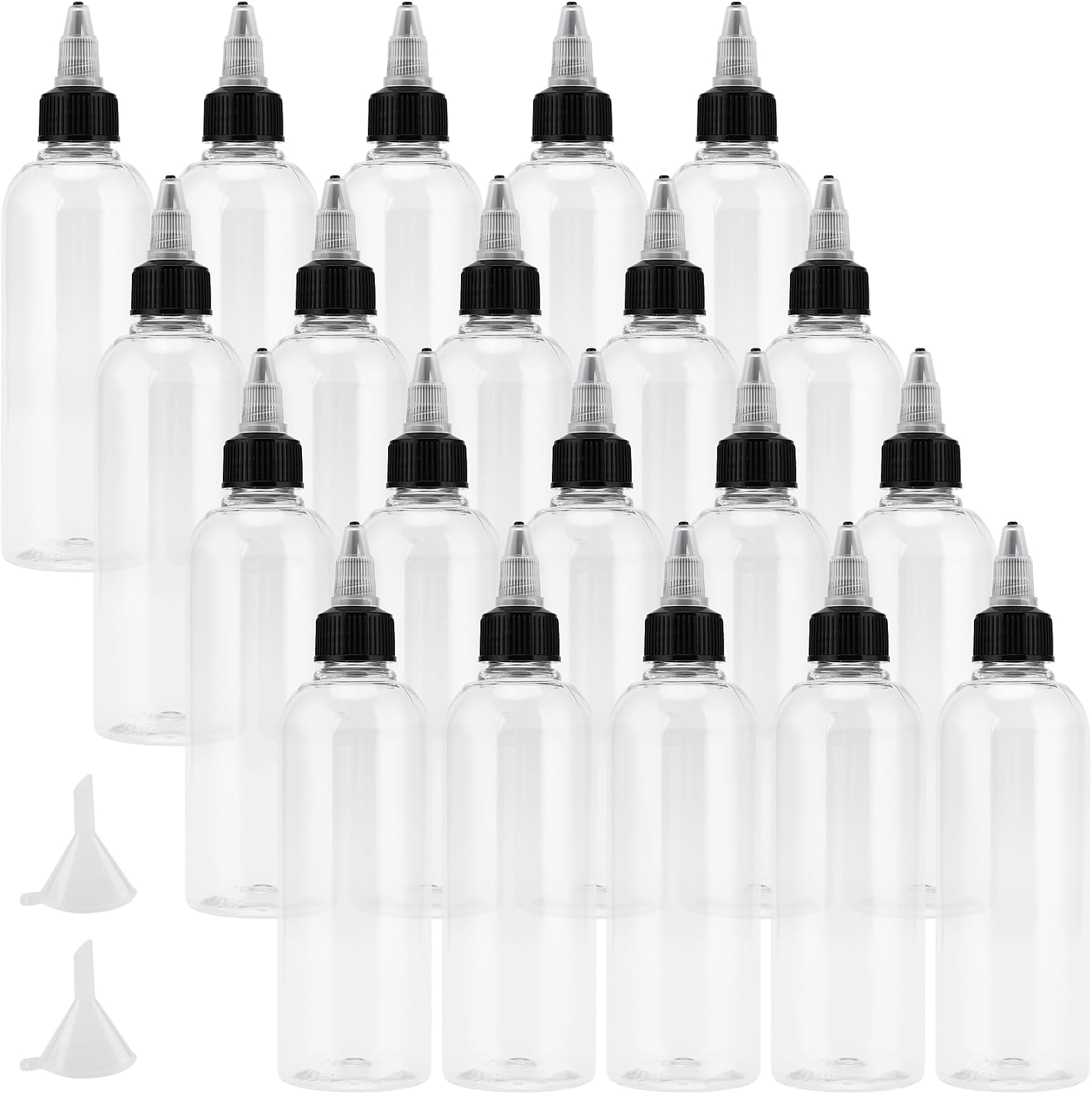 HOIGON 20 Pack 4oz Clear Dispensing Bottles, Plastic