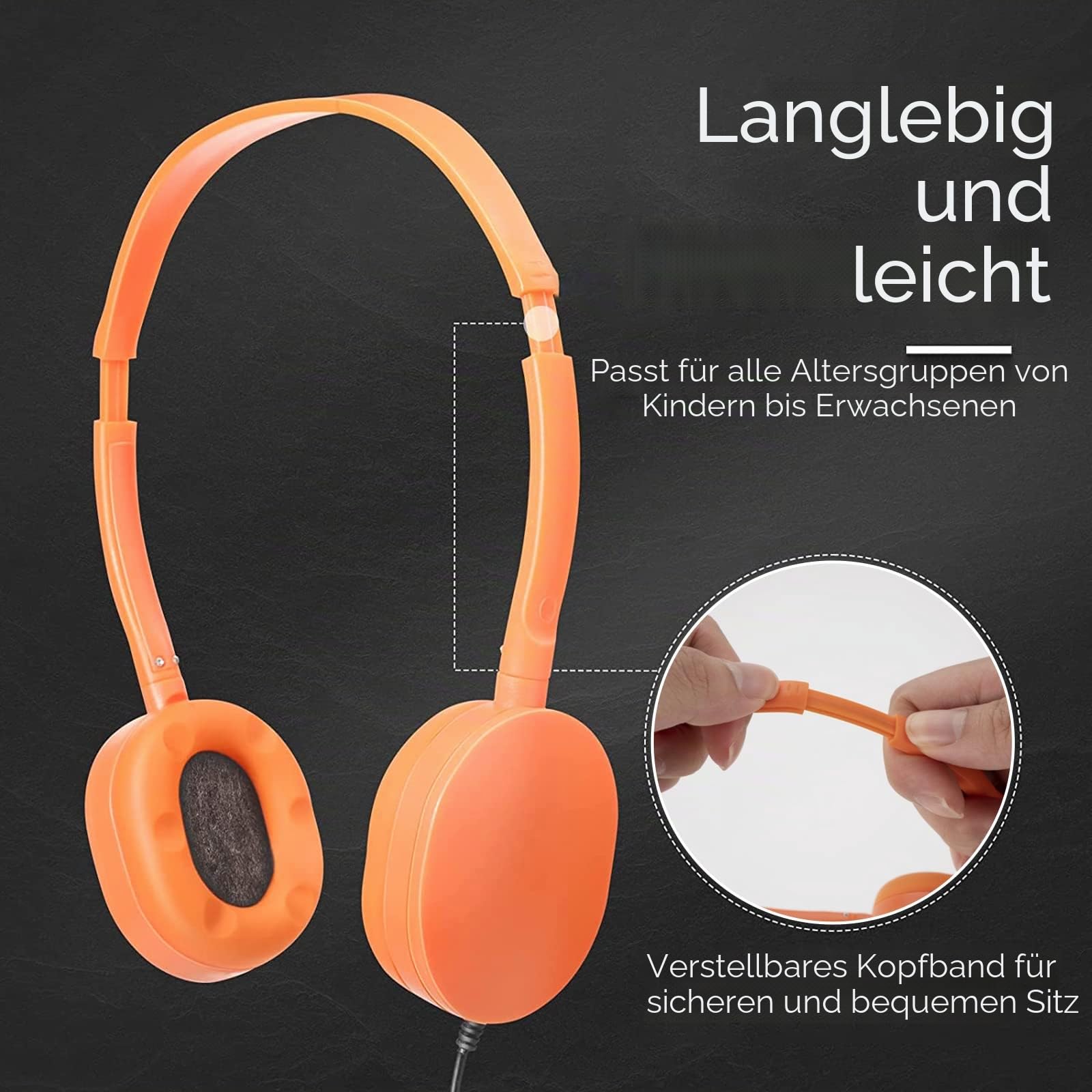 GEEKRIA Kabelgebundene Kopfhörer für Klassenzimmer, verstellbare On-Ear-Kopfhörer, Kinder-Headset für Schulen, Studenten, Bibliotheken, Computerlabor, Testzentren, Großpackung (ovale Ohrmuscheln)