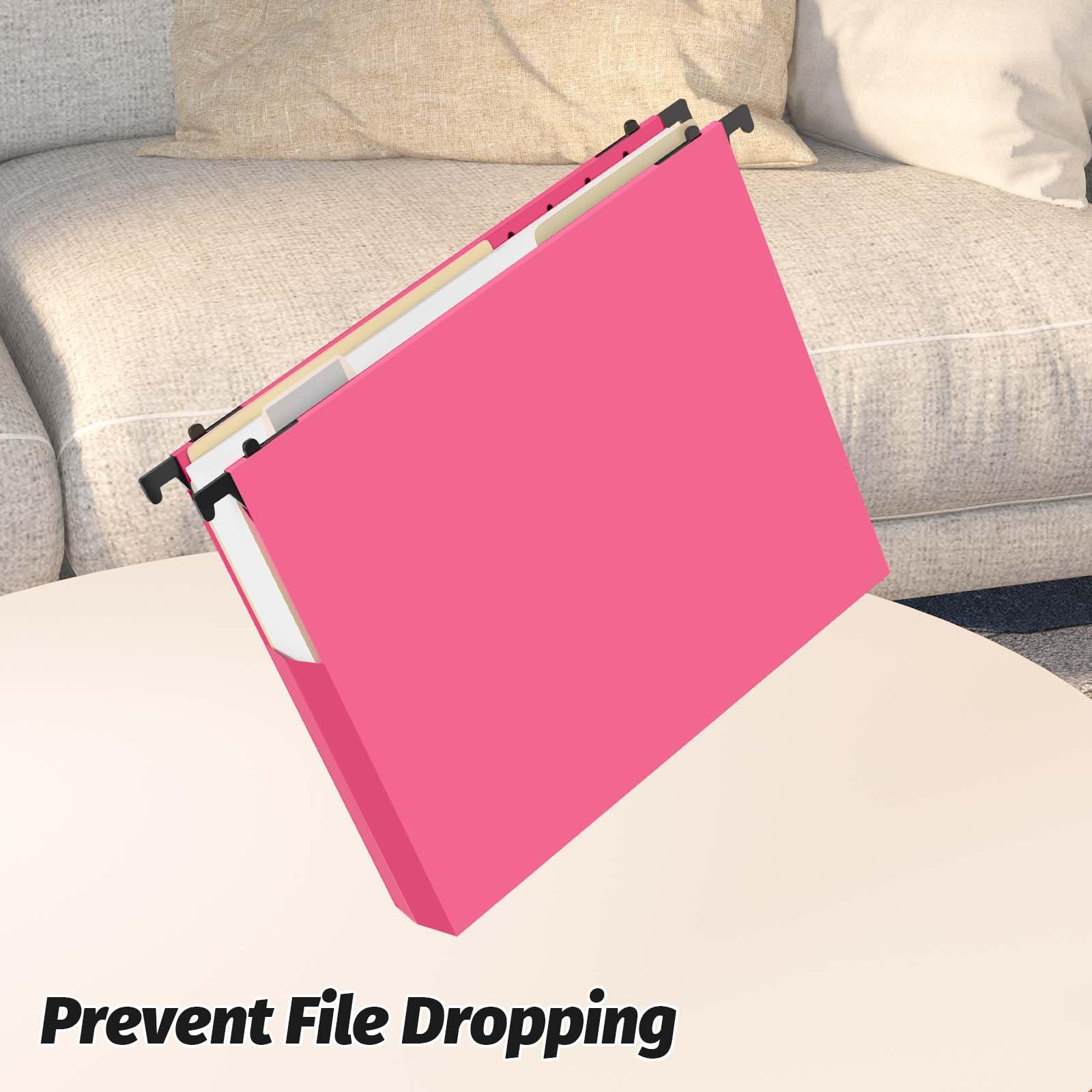 Shutex Cartelle portadocumenti in plastica da appendere, confezione da 12 cartelle rinforzate espandibili formato lettera, tasca a fisarmonica, resistenti, espandibili da 5 cm, organizer rigido da