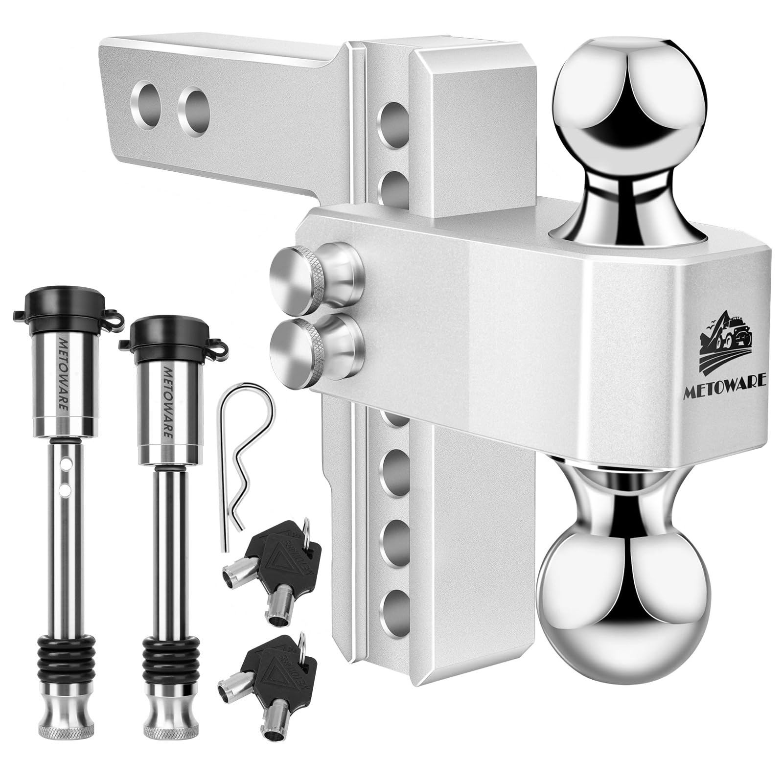 Photo 1 of METOWARE Adjustable Trailer Hitch Fits 2" Receiver, 6" Drop/Rise 14K GTW