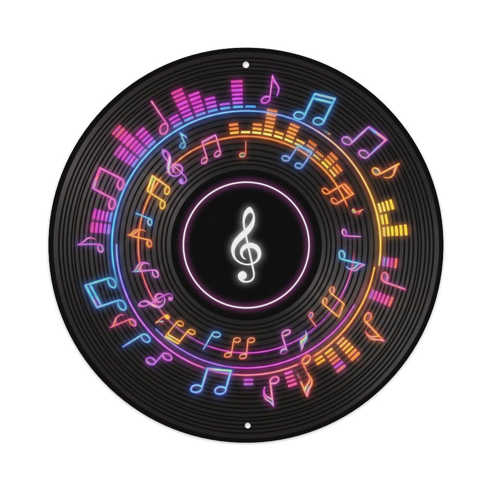 Colorful Music Vinyl Records Cascade Bright Levels Metal Tin Sign