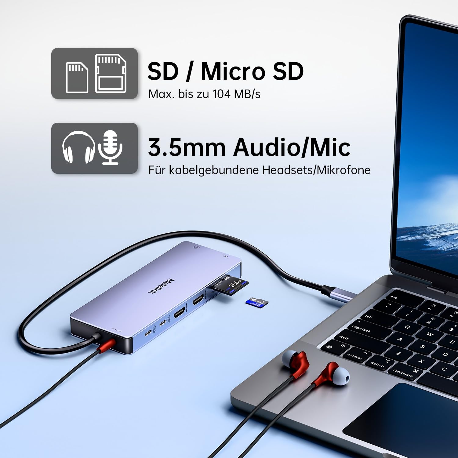 Docking Station USB C Triple Display, 15 in 1 Dockingstation Laptop 2 Monitore, USB C Hub Adapter mit Zwei HDMI 4K, DisplayPort 8K, USB-C/A 10Gbps, Ethernet, PD, SD/TF, Dock für MacBook/Dell/HP/Lenovo