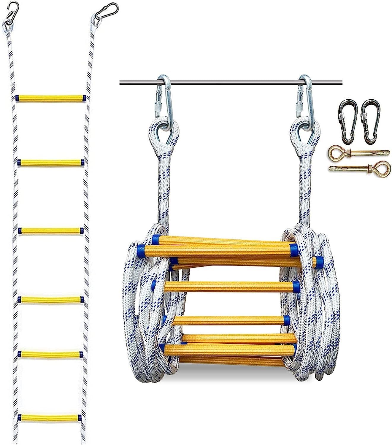 Fire Escape Rope Ladder Emergency Is Fast Deployed, Easy To Use And Suitable For Climbing(8m/26ft)